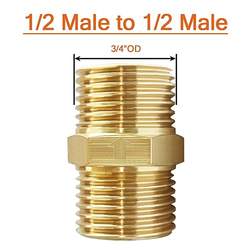 Joywayus Brass Check Valve 1/2" Male to 1/2" Male Thread One Way Non Return Backflow Preventer Check Valves (Pack of 2) - size: Male to Male