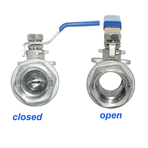 DAN SPEED 2" NPT Female 316 Stainless Steel Full Port Ball Valve Vinyl Handle WOG1000 - size: 2 inch 1 piece