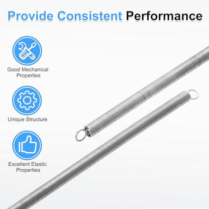 uxcell 2Pcs Extension Springs, 0.6x4x300mm/0.02x0.16x11.81in 304 Stainless Steel Extended Compression Spring Steel Dual Hook Tension Springs for Machinery Construction Home Repairs - size: 0.6x4x300mm