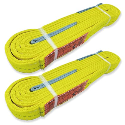 2-Ply Lifting Sling Straps 2”x 15ft - 6200lbs Vertical Capacity Heavy Duty Flat Eye Lift Sling, for Rigging Moving Towing Hoisting -2Pack - Kodiak Straps - color: 2 PACK, size: 2inch x 15ft