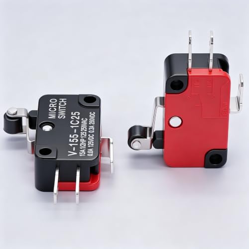 Twidec/6Pcs Micro Limit Switch Short Hinge Roller Lever Arm Switch for Arduino V-155-1C25 - style: V-155-1C25