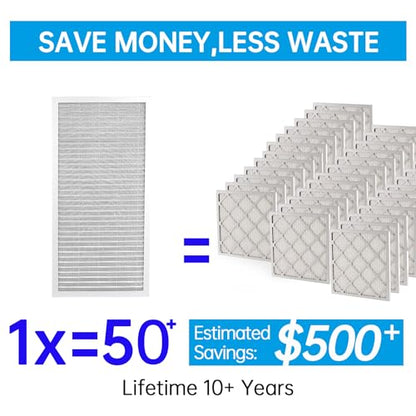 UBeesize 12x24x1 Reusable Electrostatic Air Filter HVAC AC Furnace Filter,MERV 8,Washable, Lasts a Lifetime,Permanent Air Filter,Breathe Fresher,Home And Office(Actual Size:11.38x23.38x0.82 Inch) - size: 24" x 12" x 1"