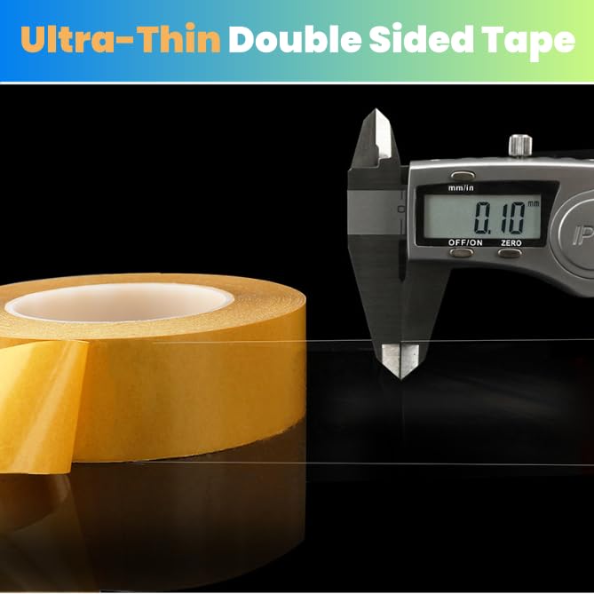 Ultra Thin Clear PET Double Sided Tape 1” x 82 Ft Strong Adhesive Removable No Residue Double Sided Transparent Mounting Tape for DIY Crafts Office Home Decoration Industrial Fixing - size: 1" X 82 Ft