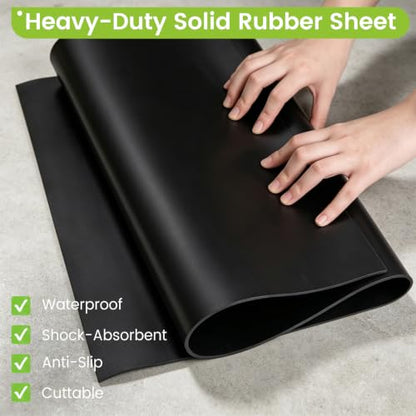 Neoprene Rubber Sheet 1/8" Thickx 16" Widex 60" Long, Solid Rubber Fabric Mat Rolls & Strips for Gaskets Material, Pads, Crafts, Weather Stripping, Flooring, Black - size: 1/8" Thick x 16" Wide x 60" Long