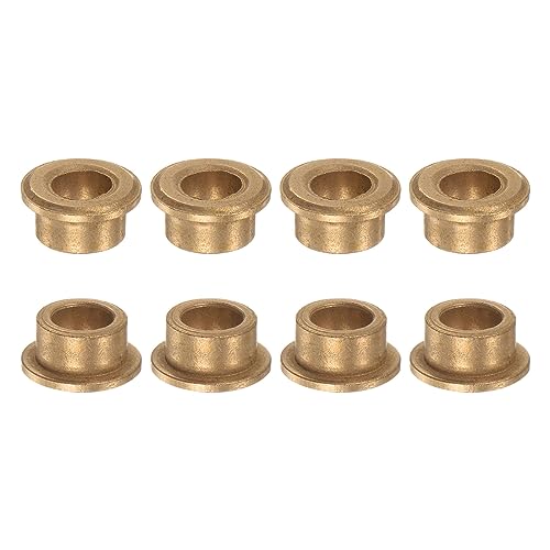 HARFINGTON 8pcs Flange Bearing Sleeve 8mm Bore 12mm OD 8mm Length 2mm Flange Thickness Bronze Bushing Self Lubricating Bushings Sleeve for Industrial Equipment - size: 8mm x 12mm x 8mm