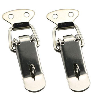 2pcs 58mm Spring Loaded Latch Catch Toggle Clamp Stainless Steel Duckbill Tensionlock Hasp for Cabinet Boxes Suitcase Safety Security Hardware Accessories