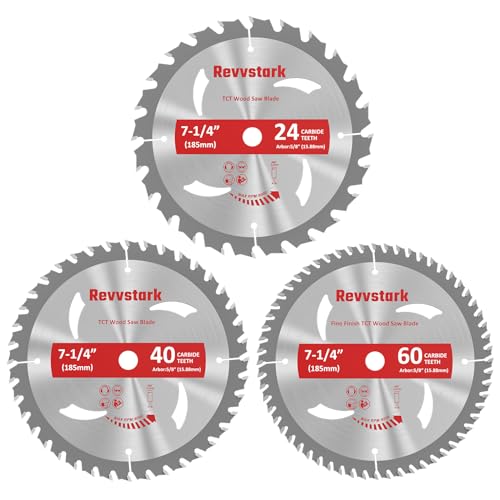 3 Pack 7-1/4 Circular Saw Blade 24T&40T&60T Combo for Woodcutting - size: 7-1/4 In 24&40&60T