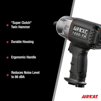 AIRCAT 1000-TH 1/2" Composite Impact Wrench - style: Standard Anvil