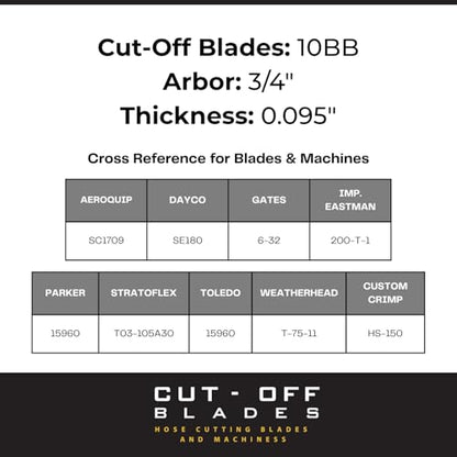 Beveled Cut Off Wheels - M2 High-Speed Steel Cut Off Saw Blade - Light Duty Industrial and Hydraulic Hose Cutter Blade - Made in USA - 10" X .095" X 3/4" - style: 10" x 3/4" Arbor
