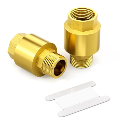 GASHER 2PCS Brass Check Valve DN25 1" Female and Male Thread, Backflow Prevention, One Way Check Valves