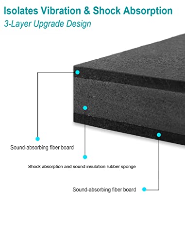 for 5''- 8'' Studio Monitor Speaker Noise Isolation Pads 3-Layer Acoustic Stand Riser Foam Subwoofer Isolation Pad Audio Vibration Platform Stabilizer - size: Medium - for 5-8 inches