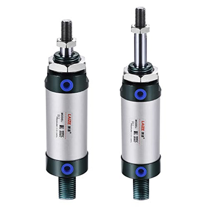 MECCANIXITY Pneumatic Air Cylinder Double Action MAL32X25 32mm Bore 25mm Stroke with Y Connector and 4Pcs Quick Fitting Set - size: 32X25 mm