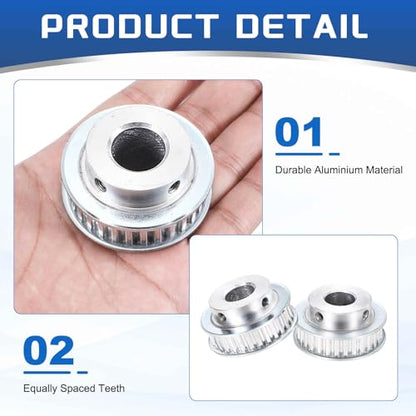 MECCANIXITY 2 Pcs Aluminium Timing Pulley, XL 30 Teeth 14mm Bore Synchronous Wheel Timing Belt Pulley 5.08mm Pitch 11mm Slot Width for Belt, CNC Machine, 3D Printer - size: 14x5.08x11mm