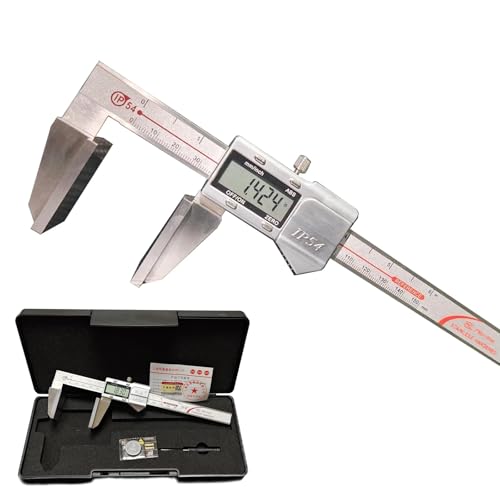 Digital Calipers with Large Measuring Faces for Wire Rope, Electronic Caliper Measuring Tool, Stainless Steel, Measuring Range 0-150mm/6 Inch, Resolution: 0.01mm (12 Inch) - size: 12 Inch