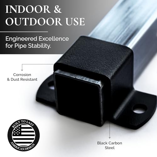 1x1" Square Tube Strap Clamp, Powder Coated Black, bracket clamp U-type - 4-Pack - size: 1"x1"