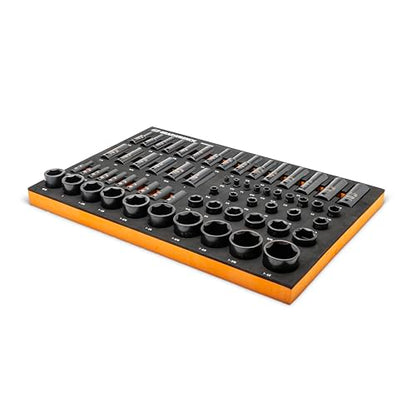 GEARWRENCH 63 Piece SAE Impact Socket Set in Foam Storage Tray | GWMSISKSAE - style: Impact Sockets
