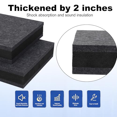 2-Pack Studio Monitor Speaker Noise Isolation Pads 3-Layer Acoustic Stand Riser Foam Subwoofer Isolation Pad Audio Vibration Platform Stabilizer (Large - for 8-10 inches) - size: Large - for 8-10 inches