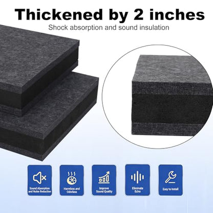 2-Pack Studio Monitor Speaker Noise Isolation Pads 3-Layer Acoustic Stand Riser Foam Subwoofer Isolation Pad Audio Vibration Platform Stabilizer (Large - for 8-10 inches) - size: Large - for 8-10 inches