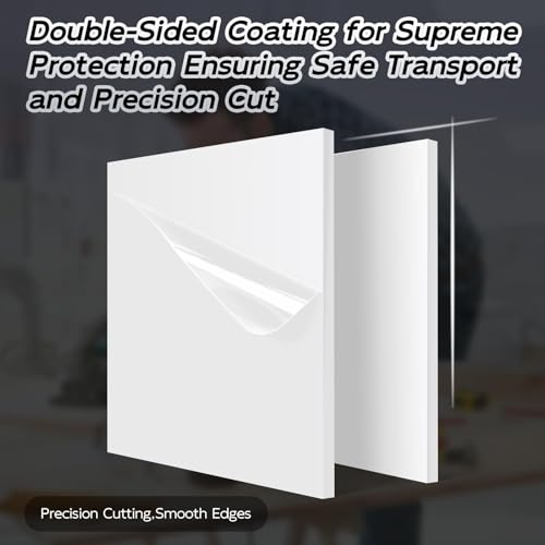 HDPE Sheet 1/2" Thick - 24"x48" HDPE Plastic Sheet, White Plastic Sheet for Crafts, DIY Projects, and Industrial Use - size: 24" x 48"
