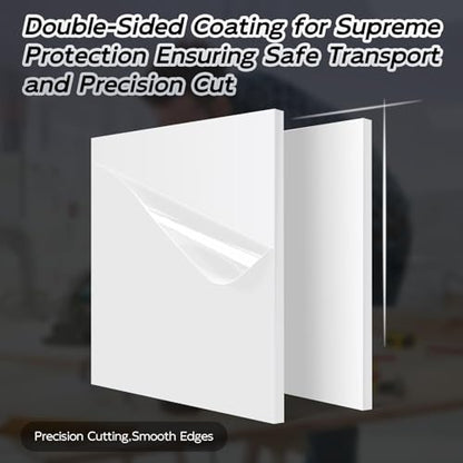 HDPE Sheet 1/2" Thick - 24"x48" HDPE Plastic Sheet, White Plastic Sheet for Crafts, DIY Projects, and Industrial Use - size: 24" x 48"