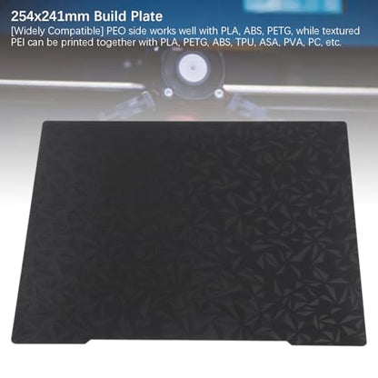 BORDSTRACT Double-Sided Build Plate, PEO Diamond Texture + PEI Spray Texture Spring Steel 254x241mm Without Soft Magnetic Base, Printing Hot Bed Platform for MK3S/MK52 3D Printers - style: PEO diamond texture + PEI frosted texture 254*241mm