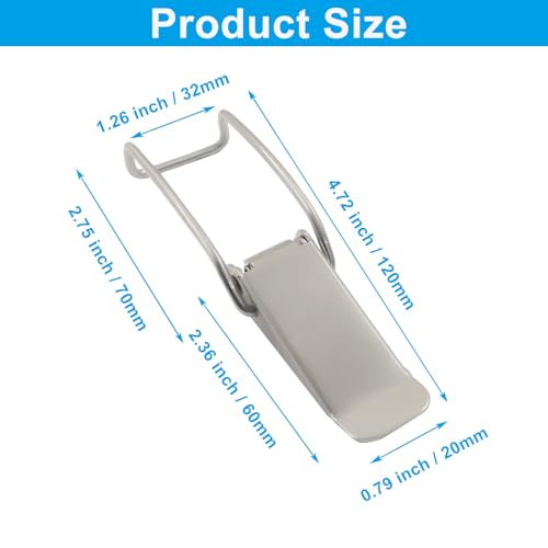 4 Pcs 120mm/4.72 inch Spring Loaded Toggle Hasp Latch - size: 4.72 inch / 120 mm