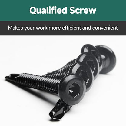 100Pcs 10 x 5/8" Sheet Metal Screws, Stainless Steel Flat Head Socket Cap Self Drilling Screw, Allen Socket Drive Black Oxide, Self Tapping Screws with Drill Bit - color: Black, size: #10 x 5/8"
