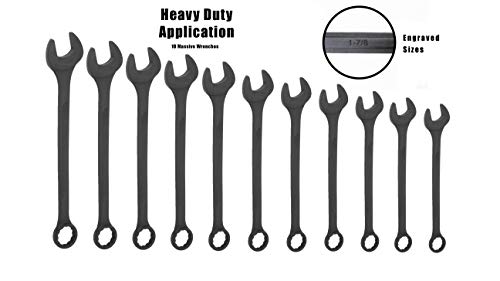 VCT 11 PC METRIC LARGE BIG JUMBO SIZE COMBINATION TOOL WRENCH SET WITH POUCH