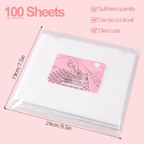 100PCS Nail Dust Collector Filter Paper, Disposable Nail Fan Filter Paper