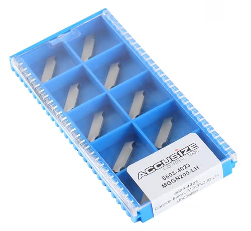 Accusize Carbide Inserts, MGGN200-LH, Cutting Aluminum, 2403-4023x10 - size: MGGN200-LH, Cutting Aluminum