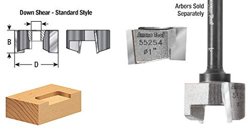 Amana Tool - (55279) Carbide Tipped Mortising Screw Down Shear Cutter 9/16 Dia x 9/16" x 1/4-28 Thread - size: 9/16" x 1/4-28 Thread