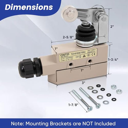 CNTD TZ-6104 15A Heavy Duty Micro Switch Roller Plunger - style: TZ-6104