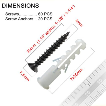 Wood Screws, Flat Head Phillips Self Tapping Screw, #8 x 1-1/4", 80 Pcs - size: #8 x 1-1/4"