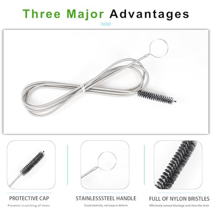 CiaraQ11-Piece Black Tube & Pipe Cleaning Brush Set - color: Black+black, size: 8.0 Inch & 60 Inch