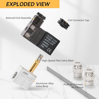 1/4" NPT Solenoid Valve 2V025-08, 2-Way Normally Closed, AC 110V, DIN - size: NPT1/4″/AC110/Junction on Box, style: 2-Way Solenoid Valve