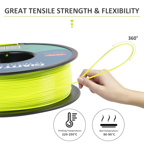GIANTARM PETG Filament 1.75mm for 3D Printer, Apple Green, 1KG - color: Apple Green
