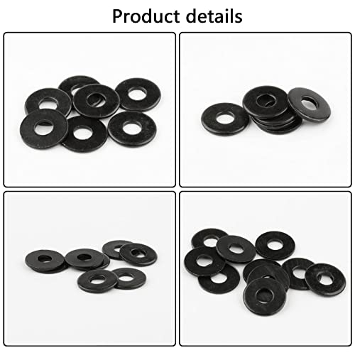 20 Pairs Hex 4mm Flange Nylon Insert Locknuts, Black - color: Black