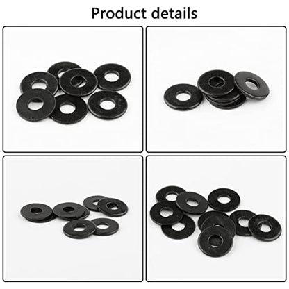 20 Pairs Hex 4mm Flange Nylon Insert Locknuts, Black - color: Black