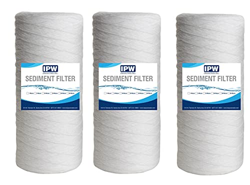 IPW Industries Inc. | 3-Pack 5-Micron String Wound Filter - Whole House Water Filter for 3M Aqua-Pure AP814, Pentek WP5BB97P, WPX5BB97P, and WP5BB975 - size: 4.5 x 10 inches