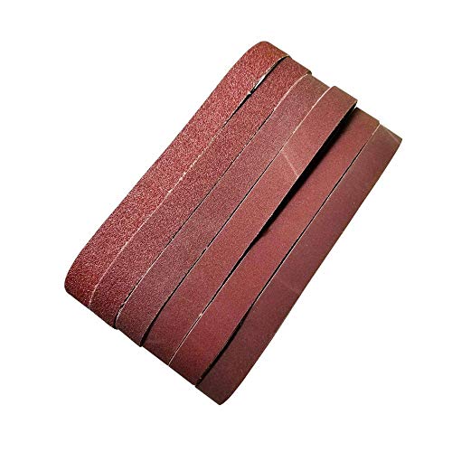1 Inch x 30 Inch Sanding Belts, 3 Each of 320/400/600/800/1000 Fine Grits, BeltSander Tool for Woodworking, Metal Polishing, 15 Pack Aluminum Oxide Sanding Belt