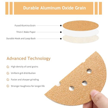 50 PCS 150 Grit 5 Inch 8 Hole Sanding Discs - style: 150 Grit,50-Pack