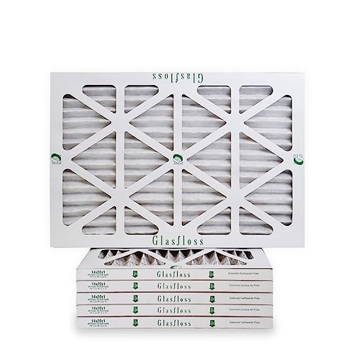 Glasfloss ZL 14x20x1 Pleated Air Filters, 6-Pack, MERV 10, AC & Furnace - size: 14x20x1