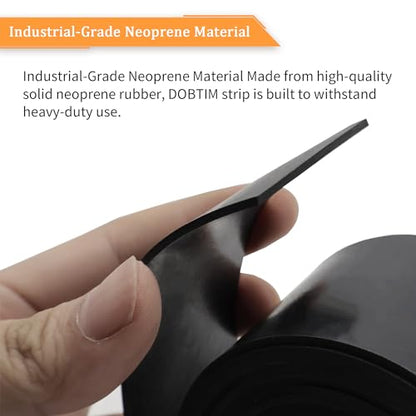 DOBTIM Thin Solid Neoprene Rubber Strips 1/16 (.062)" Thick X 2" Wide X 110" Long, Rubber Sheets, Rolls & Strips Use for Gaskets, Sealing, Bumpers, Protection, Abrasion, Flooring - size: 2" X 110", style: .062" thick (No Adhesive）