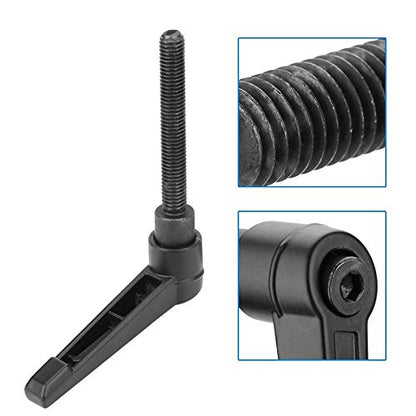 Hilitand 4PCS Clamping Lever Handle,M8 Stainless Steel Male Thread Adjustable Handle Machine Knobs,Black (60MM)