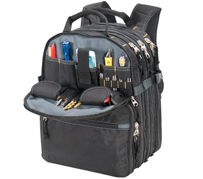 Custom Leathercraft1132 75-Pocket Tool Backpack - style: 75 Pocket Tool Backpack