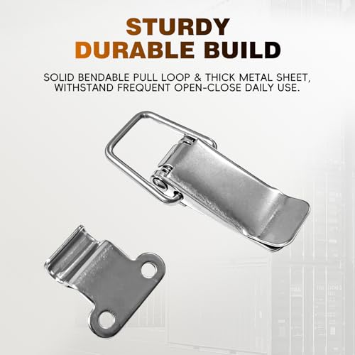 4 Pack 90° Spring Toggle Latch, SS Hasp Clamp for Cabinet Box Chest