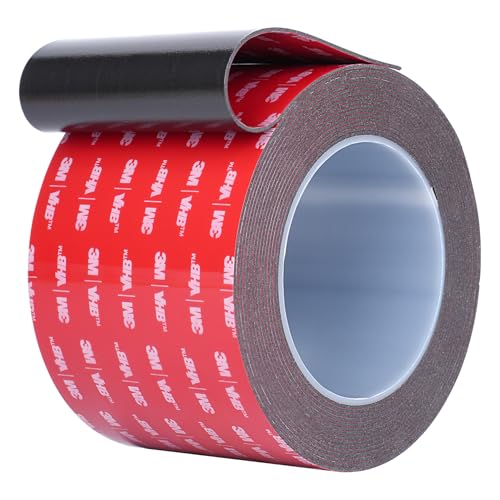 Double Sided Tape Heavy Duty, Waterproof Mounting Foam Tape, 16.5ft Length, 2.56in Width, High Temperature Resistant Adhesive Tape for Car, LED Strip Light, Office Decor, Uses VHB 5952 Raw Material - size: 2.56in x 16.5ft