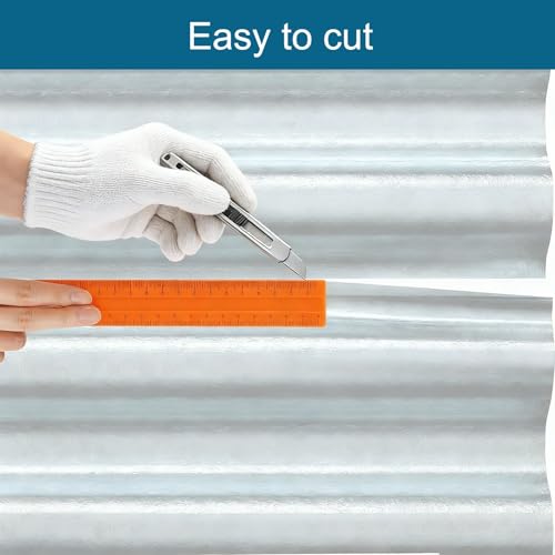 12PCS Polycarbonate Roofing Panels, Splicable Corrugated Plastic Panel