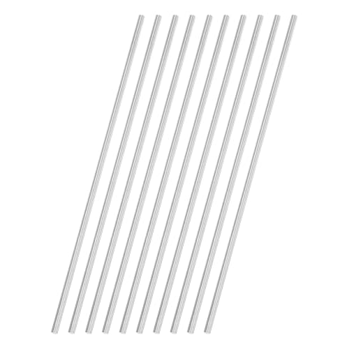 uxcell 10Pcs Round Steel Rods, 2.1mm x 100mm High Speed Steel (HSS) Aluminium Rod Steel Bar for Shaft Gear Drill Lathes Boring Machine - size: 2.1mm x 100mm