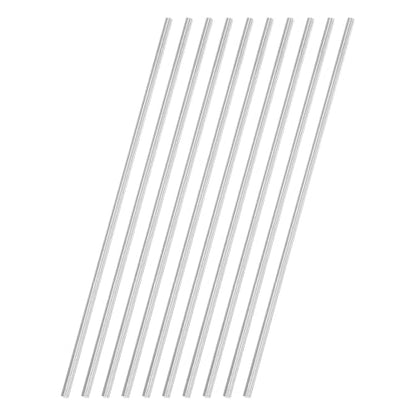 uxcell 10Pcs Round Steel Rods, 2.1mm x 100mm High Speed Steel (HSS) Aluminium Rod Steel Bar for Shaft Gear Drill Lathes Boring Machine - size: 2.1mm x 100mm